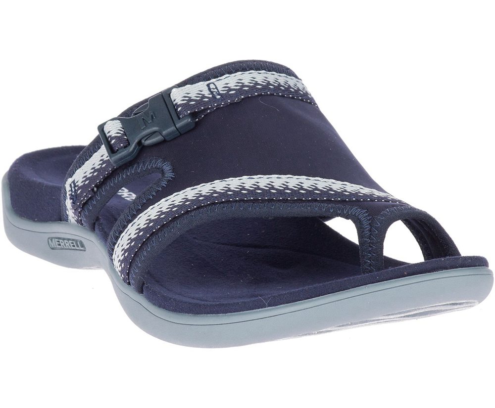 Merrell Sandals Navy/Grey - District Muri Wrap - Womens 47RCJLKVG